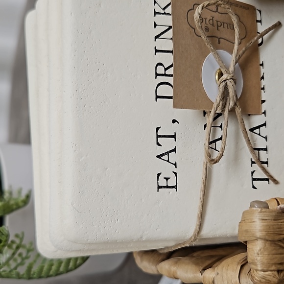 Ceramic coaster 4 piece set - Picture 4 of 5